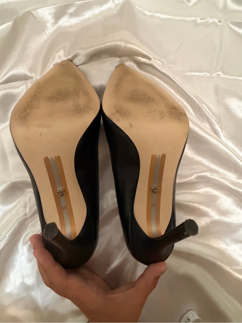 Sam Edelman Black Leather Pointed Toe Stiletto Pumps Heels Women’s Size 10 - Picture 8 of 8